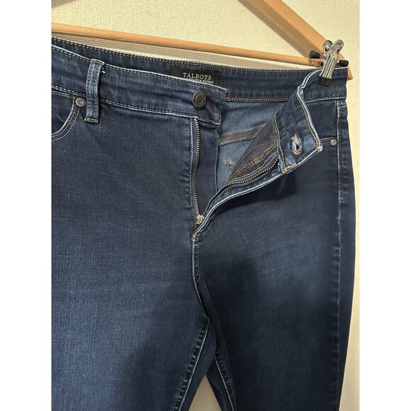 Talbots Flawless 5 Pocket Jean Women's Size 14P Curvy Straight Dark Wash Preppy - Picture 7 of 16